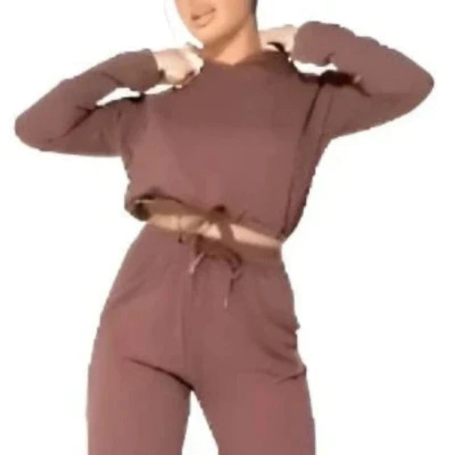 CROPPED HOODIE JOGGER LOUNGE SET