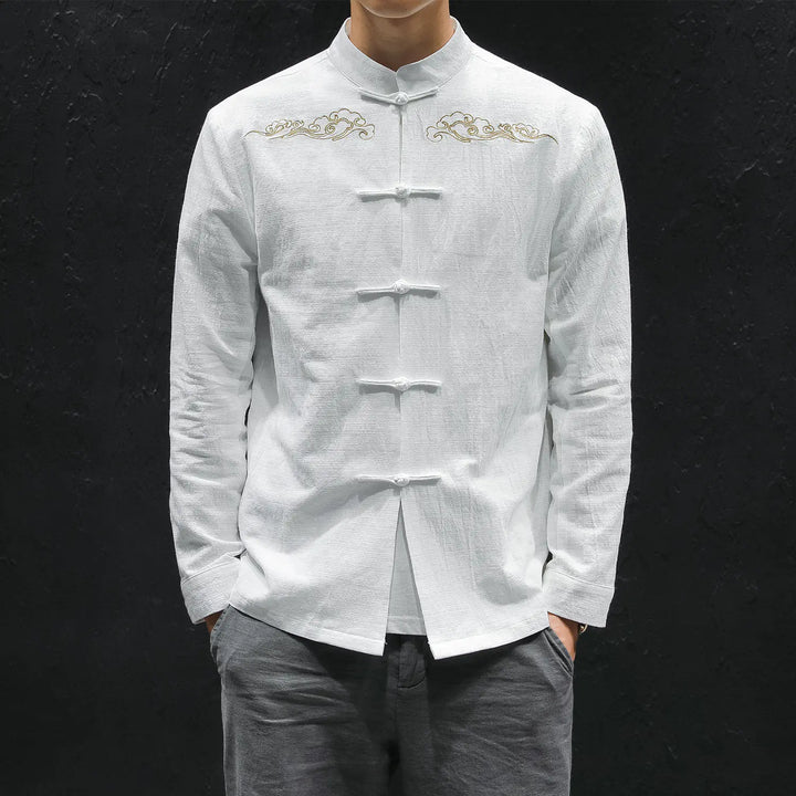 Embroidered Oversized Linen Shirt