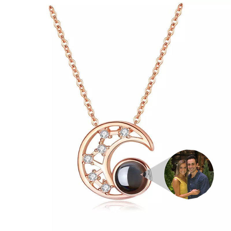 Necklace with Star and Moon Projection Design