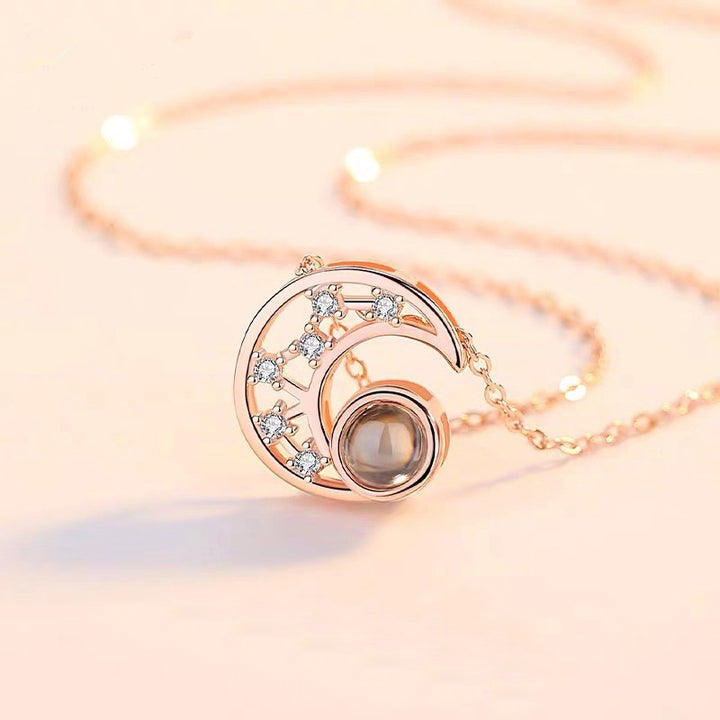 Necklace with Star and Moon Projection Design