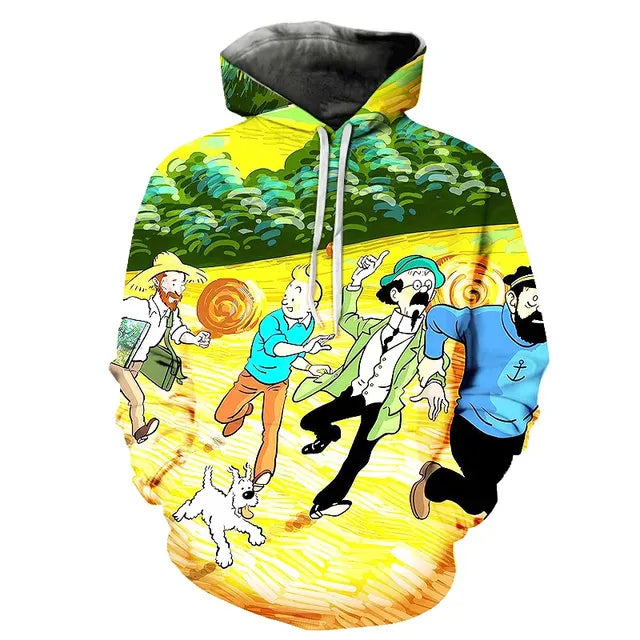 3D Printed Men's Oversized Hoodie Pullover (4XL)