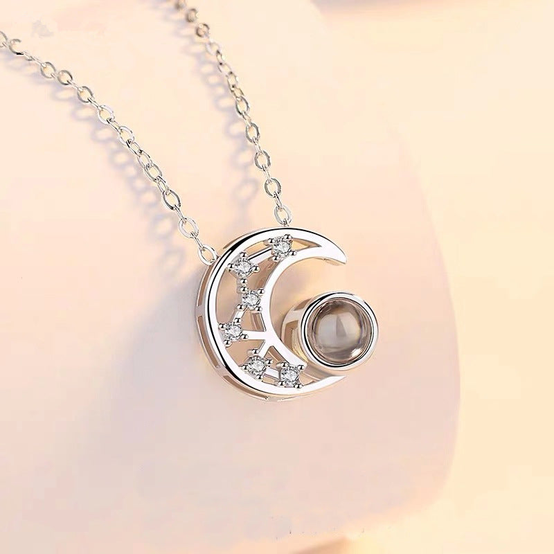 Necklace with Star and Moon Projection Design