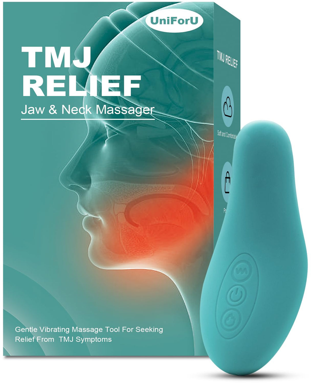 TMJ Relief Products Jaw Massager Gentle Vibrating TMJ Massage Tool TMJ Massager for Jaw & Neck Pain Relief Tension Stiffness and Headaches