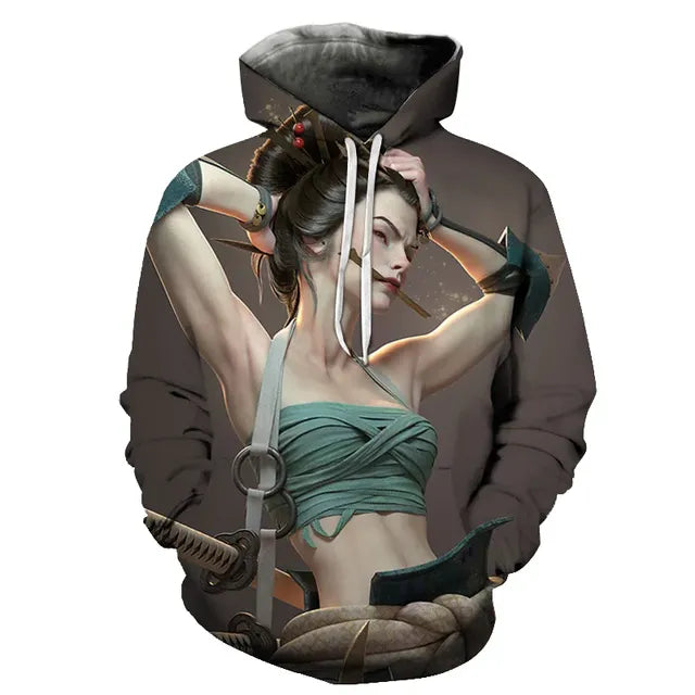 3D Printed Men's Oversized Hoodie Pullover (4XL)