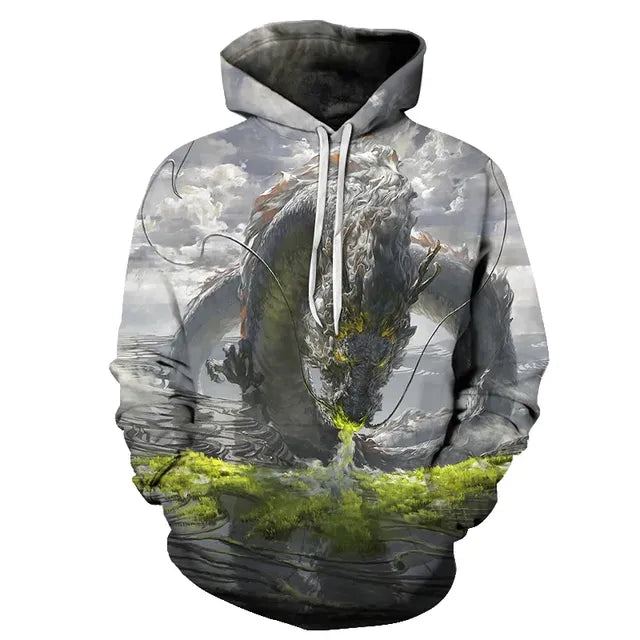 3D Printed Men's Oversized Hoodie Pullover (4XL)