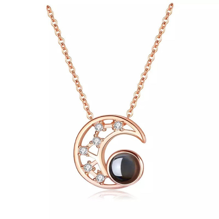 Necklace with Star and Moon Projection Design