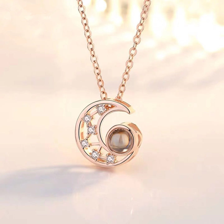 Necklace with Star and Moon Projection Design