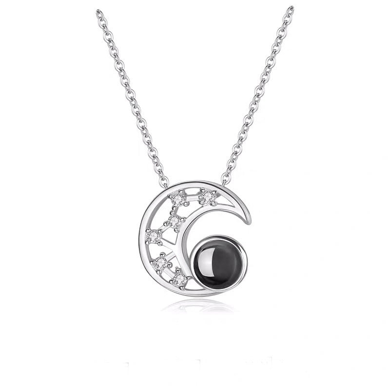 Necklace with Star and Moon Projection Design