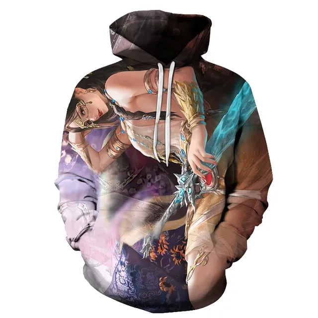 3D Printed Men's Oversized Hoodie Pullover (4XL)