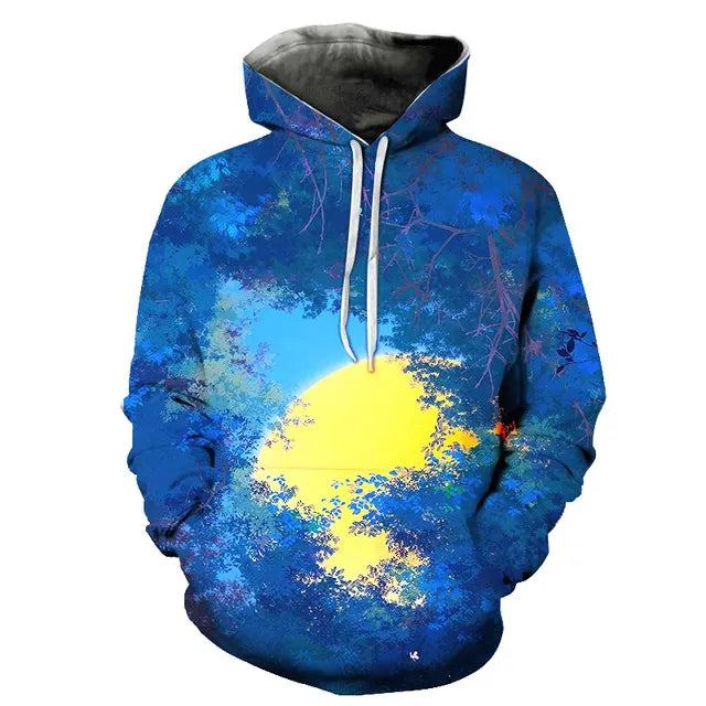 3D Printed Men's Oversized Hoodie Pullover (4XL)