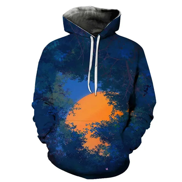 3D Printed Men's Oversized Hoodie Pullover (4XL)