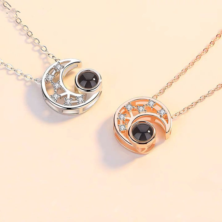 Necklace with Star and Moon Projection Design