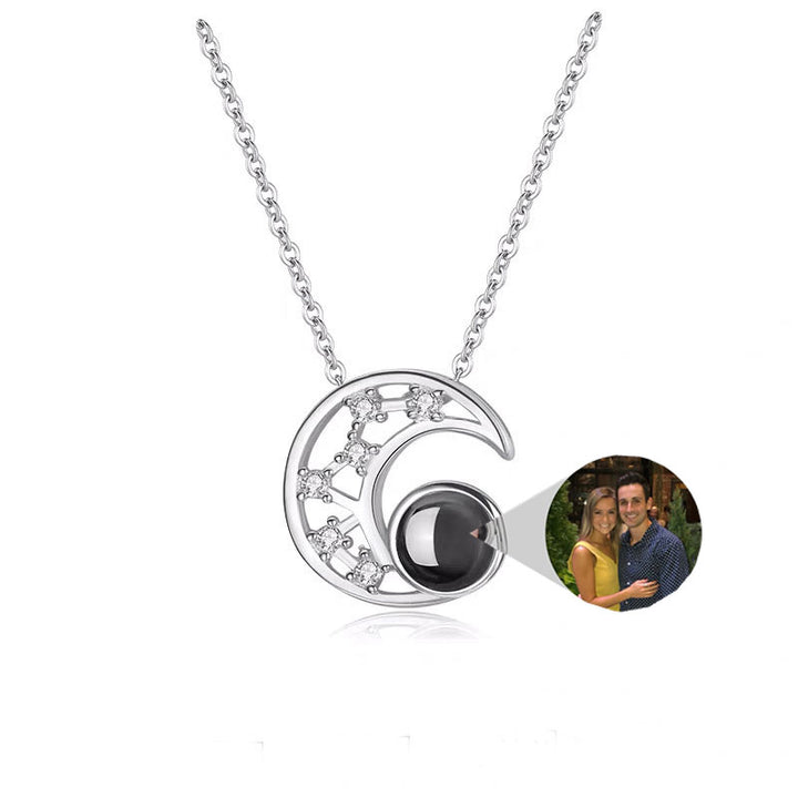Necklace with Star and Moon Projection Design